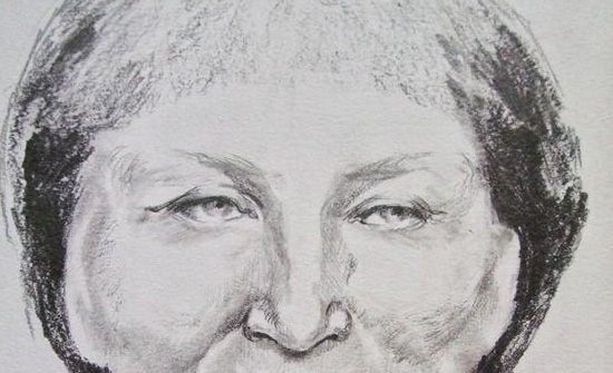 Gezeichnetes Gesicht mit hervorgehobenem Blick